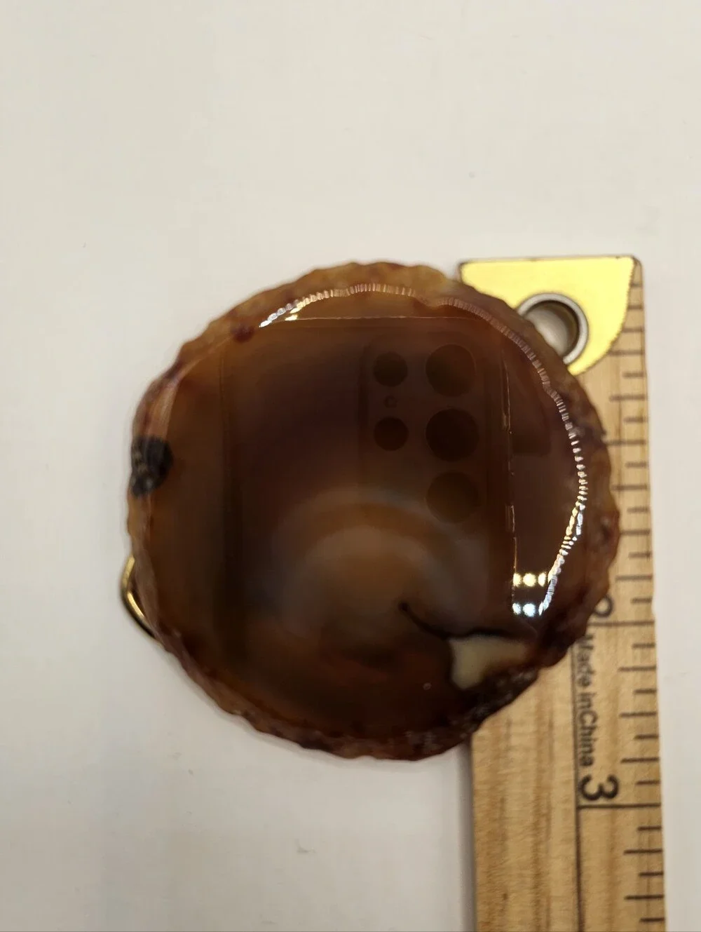 Vtg. Wheeler MFG Amber Montana Agate Belt Buckle